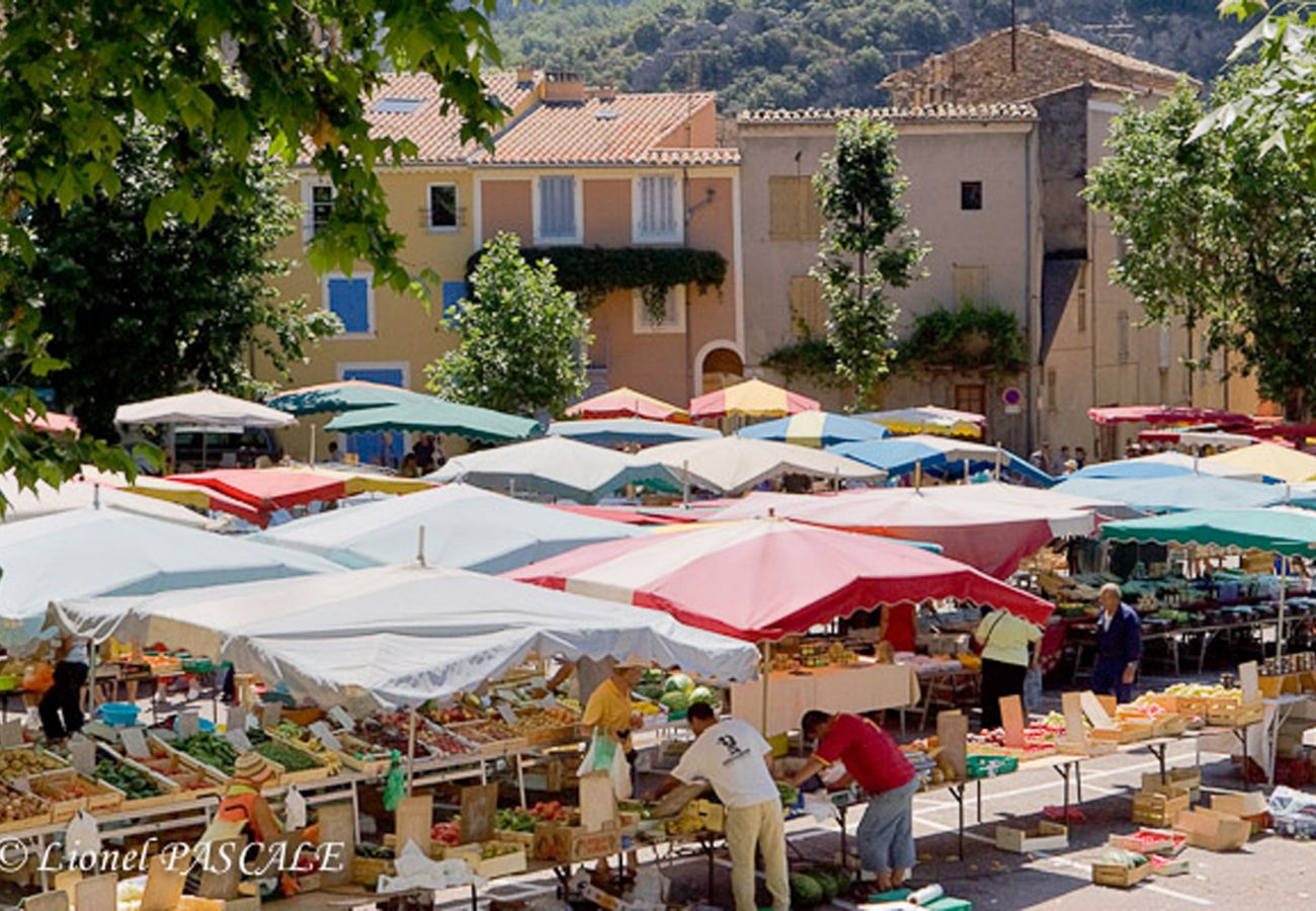 Ferienhaus in Grignan - La Maison Rose, im Herzen von Grignan, Private Terrasse 