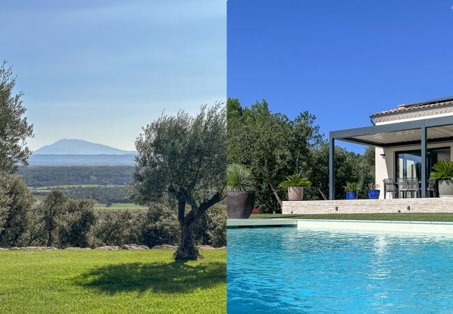 Villa in Saint-Restitut - La Villa Noélisa, beheizter Pool, Blick auf den Ventoux