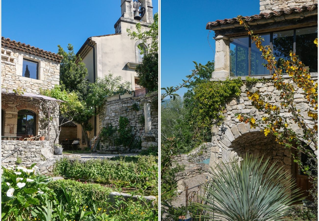 Huis in Chantemerle-lès-Grignan -  Cipressen bij de kerk, charmant dorpshuis 